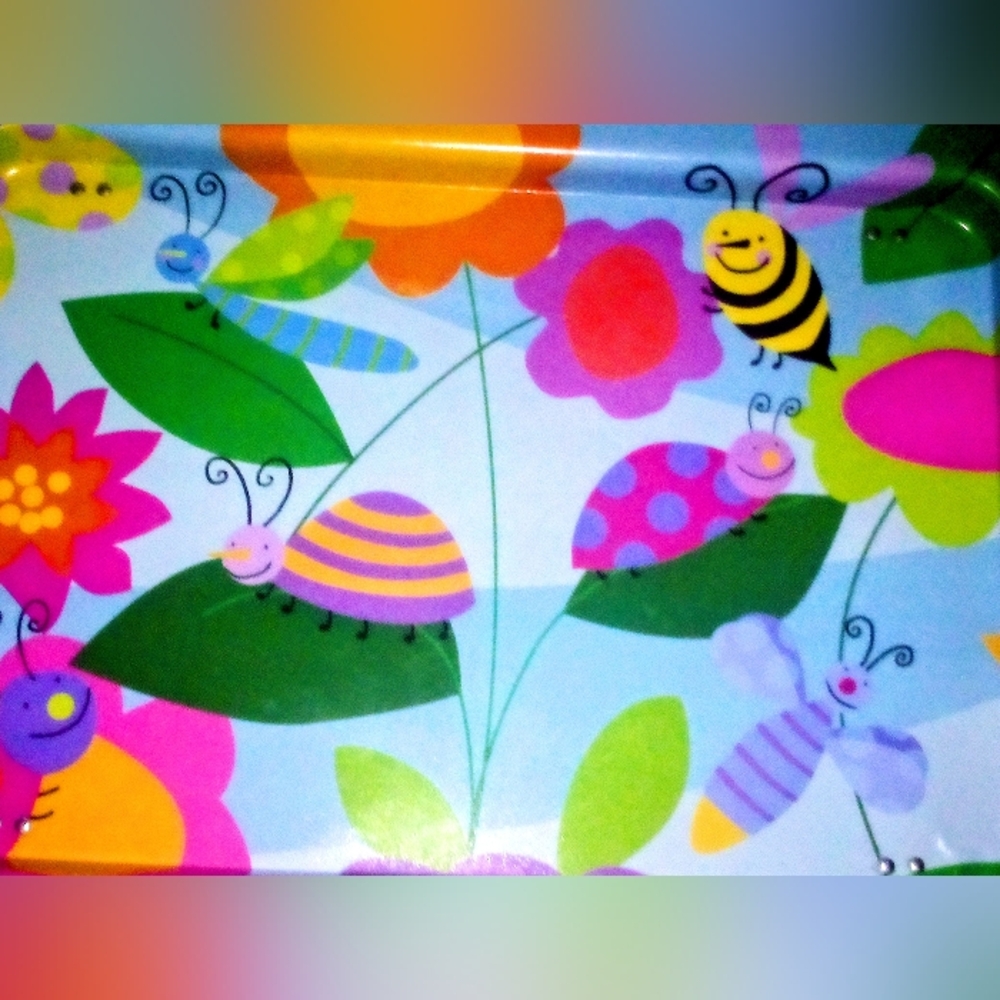 Colorful Floral and Insect Design Tray - Picture 7 of 12